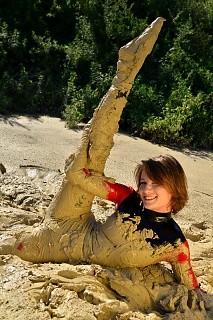 Olga in mud