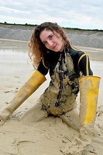 Wetsuit and latex tights
